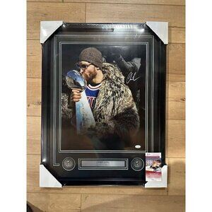 Chris Long Autograph Signed Eagles Super Bowl LII Trophy 16x20 Photo Framed JSA